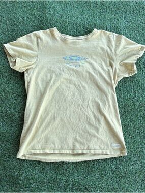 Life Is Good Yellow Kayak Graphic Tee Y2K